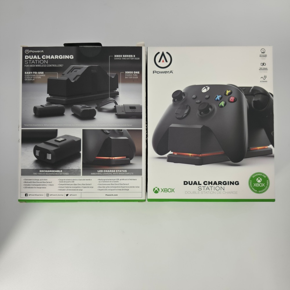 2 PackPowerA Dual Charging Station Xbox One Series X S Black Good LED 1100mAh